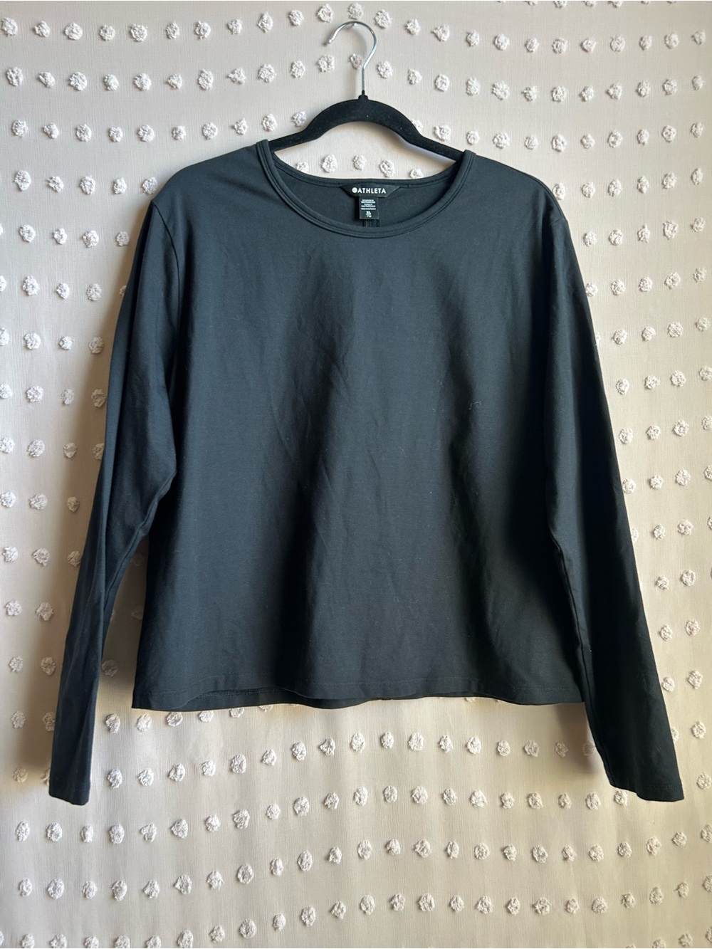 Athleta Women’s Essential Supima Cotton Long Sleeve Tee Sz XL Black